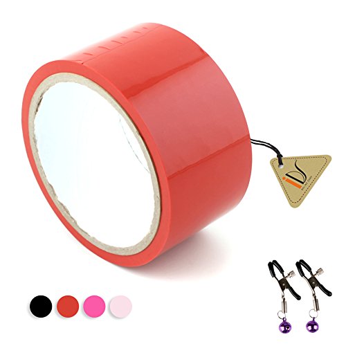 IDS 5M No Glue Electrostatic Adsorption Tape for Sex BDSM Adult Toy with Nipples Breast Clip Clamp, Red