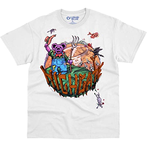 Liquid Blue Mens Grateful Dead Highgate White T-Shirt, White, Medium US
