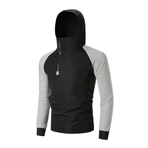 Men's Gym Contrast Jogging Sweatsuit Full Tracksuit Hoodies Joggers Set Activewear White