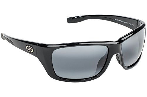 Strike King S11 Optics  - Shiny Black Full Frame Sunglasses with Polarized  Gray Lens