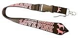 Love Pink Lanyard Key Chain Holder (Black)