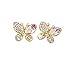 UNKE Women Girls Hollow Out Multicolour Crystal Shiny Rhinestone Butterfly Ear Stud Hook Earrings