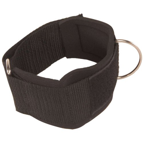 Power Systems Padded Nylon Ankle and Wrist Strap, Strength Training Attachment for Cable Machines or Resistance Bands, Black (50760)