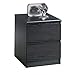 Home Square 2 Piece Dresser and Night Stand with Drawers in Black Woodgrain