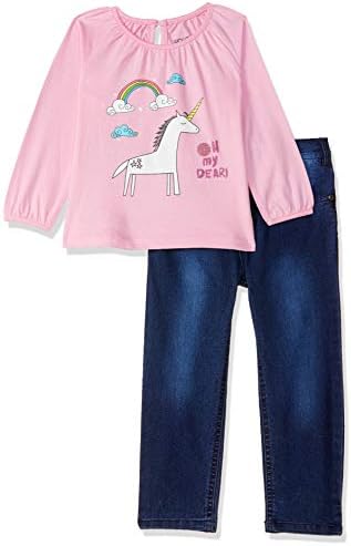 WOWMOM Girl's Cotton Dress Suit (Pack of 2) (DM Miracle WS_Pink_24-36M)