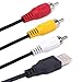 USB to RCA Cable, NEORTX 1.5m USB Male to 3 RCA Male Jack Splitter Audio Video AV Composite Adapter Cord Cable