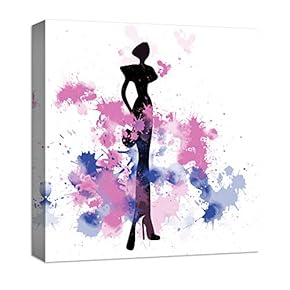 Canvas Wall Art Abstract Elegant People Painting Artwork for Home Prints Framed - 12x12 inches
