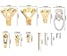 Picture Hangers 2.0, JKtown 160 Pcs Professional Golden Photo Frame Hooks,Heavy Duty Mount Holder Hanging Kit for Wall Mounting with Pin Nails,supports 10-100 lbs