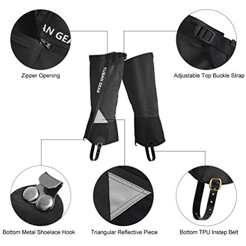 RUNACC Leg Gaiters Waterproof Shoe Gaiters for Outdoor Hiking Walking Hunting Mountain Climbing and Snowshoeing, Anti-Tear Oxford Fabric