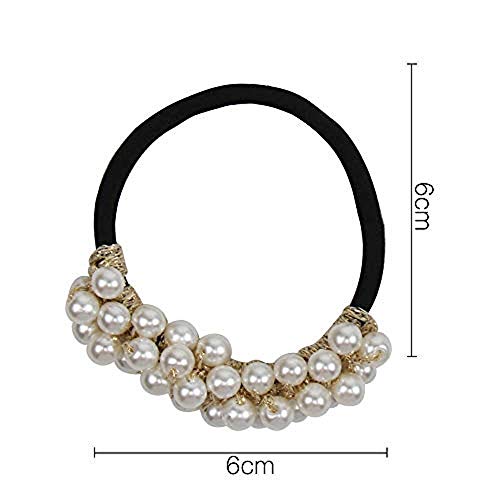 3Pcs Women Pearl Hair Ring Fashion rhinestone Hair Ties Ropes Elastic Bracelet Ponytail Holder Hair Accessories