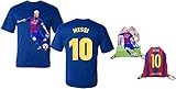 Messi Jersey Style T-shirt Kids Lionel Messi Jersey T-shirt Gift Set Youth Sizes ✓ Premium Quality ✓ ✓ Soccer Backpack Gift Packaging (YL 10-13 Years Old, Messi)
