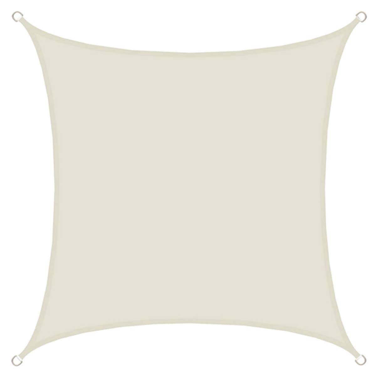 AMANKA UPF50+ UV Shade Sail - 2x2 m Polyester Square- Sun Protection Tarpaulin Canopy Beige