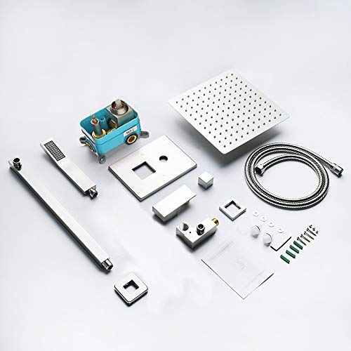 Rugus Shower System，Luxury Rain Mixer Shower Combo Set Wall Mounted