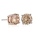 Mooker Womens Stud Earrings Stainless Steel 6 Pairs Set(3mm-8mm) With Rose Gold Tone Yellow Crystal Cubic Zirconia (gold)
