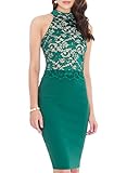 WOOSEA Women's Elegant Sleeveless Floral Lace Vintage Midi Cocktail Party Dress
