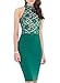 WOOSEA Women's Elegant Sleeveless Floral Lace Vintage Midi Cocktail Party Dress, Green, Large
