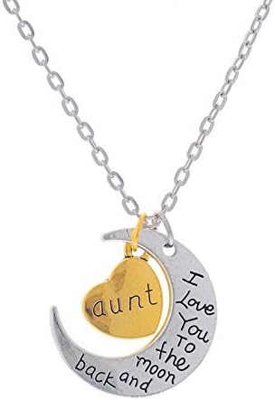 Fashion Charms Necklace Pendants I Love You To The Moon And Back Jewelry Christmas Birthday Valentines Day Gift for aunt