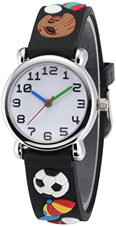 Jewtme Cute Toddler Children Kids Watches Ages 3-8 Analog Time Teacher 3D Silicone Band Cartoon Watch for Little Girls Boys