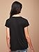 Motherhood Maternity Women's Maternity Short Sleeve Scoop Neck Layered Tulip Nursing Tee Shirt, Black, Small