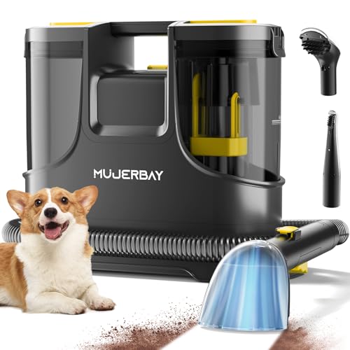 Photo 1 of Carpet Cleaner Shampooer, MUJERBAY 15Kpa Portable Spot and Stain Cleaner, Easy Move with Handle, 1.5-inch Deep Cleaning Machine for Couch, Stairs, Car and Pet Messes.3.27-26