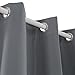 Deconovo Blackout Curtain Panel – Solid Grommet Top, Thermal Insulated & Energy‑Saving, Machine‑Washable Room Darkening Window Treatment for Bedroom & Living Room, 1 Panel, Light Grey, 42W x 84L