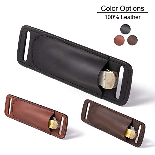 Gentlestache Leather Knife Sheaths for Belt, Knife Holster, Pocket Knife Sheath, EDC Leather