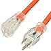 Amazon Basics 50-Foot 3-Prong Heavy-Duty Indoor/Outdoor SJTW Lighted Extension Cord - 15 Amps, 1875 Watts, 125V - Orange