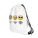Mani 3D Nylon Drawstring Bags Black Drawstring Backpack String Backpacks Pattern Pull String Backpack