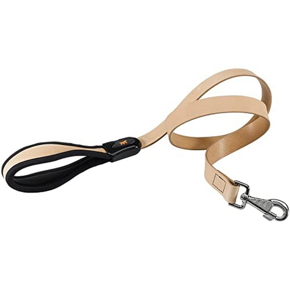 Ferplast Genuine Leather Dog Lead leather Leash with padded handle for dogs GIOTTO Length 120 cm Beige — image 1
