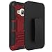 J1 2016 Case, Zenic(TM) Hybrid Full-Body Protective Case Cover with Kickstand & Belt Clip Holster Combo for Samsung Galaxy J1 J120 (4.5 inch) / Amp 2 / Express 3 / Luna 2016 (Red/Black)