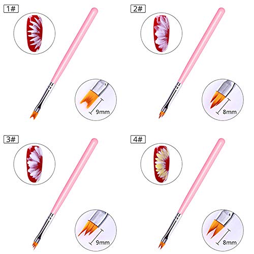 image for Focuses 8 Pcs Nail Art Brush Pen UV Gel Acrylic Nail Brush False Nail 