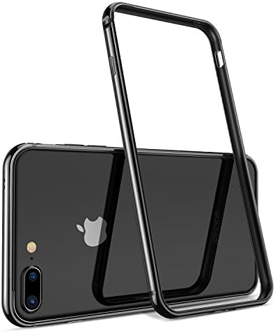 iPhone 7 PLUS Case, Aluminum Bumper Frame Produced by Seiko Bumper with TPU Inner (i7 Plus Case Jet Black)