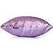 AMAZLINEN(TM Decorative Glitzy Sequin & Comfy Satin Solid Throw Pillow Cover 18 Inch Square Pillow Case, Hidden Zipper Design, 1 Cover Pack Only(Lavender)