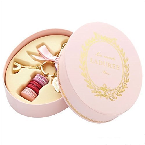 LADUREE Keychain Ring Eiffel Tower Macaron Charm M -Rose - Main Image