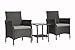 Baner Garden 3 Pieces Outdoor Furniture Complete Patio Cushion PE Wicker Rattan Garden Dining Set, Full, Black