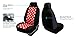 FH Group Full Set Car Seat Covers Red Black Cloth - Universal Fit Automotive Seat Covers, 1 Piece Front Seat Covers, Solid Back Seat Cover, Washable Car Seat Cover for SUV, Sedan, Van, Car Accessories