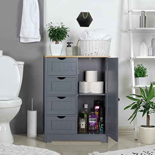 MUPATER Small Bathroom Storage Organizer with 4 Drawers and 1