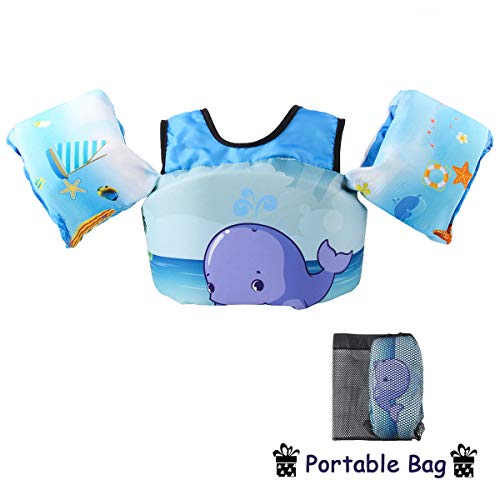 Elejolie Swim Aids for Toddlers,Kids Learn to Swim Life Jacket for