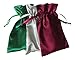 Tarot Bags Festive Colors Satin Bundle of 3: Emerald Green Silver and Wine (5