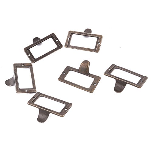 uxcell Metal Household Office Cabinet Drawer Box Case Tag Label Card Holders 6 Pcs Bronze Tone