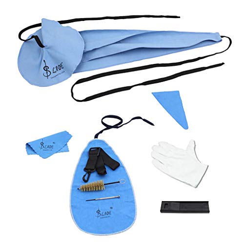 image for Baosity 10 Pcs of Set Sax Cleaning Tool Kit Neck Strap Glove Flute Bru