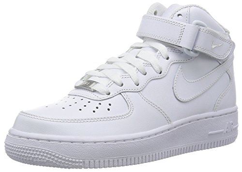 Nike Women's Wmns Air Force 1 Mid 07 LE, WHITE/WHITE, 5 M US