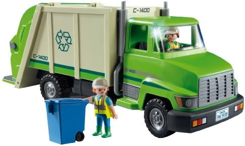 playmobil green recycling truck