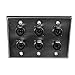 Seismic Audio SA-PLATE35 Stainless Steel Wall Plate 3 Gang with 6 XLR and 1/4-Inch Combo Connectors -