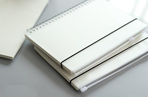 A5 Frosted Plastic Cover Coil Sketchbook / Journal / Diary / Note Book With Blank White Paper and Zipper Pocket (Blank White , 1 book)