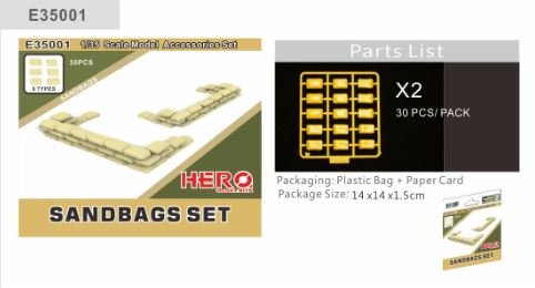HHKE35001 1:35 Hero Hobby Kits Accessories - Sandbag Set [MODEL KIT ACCESSORY]