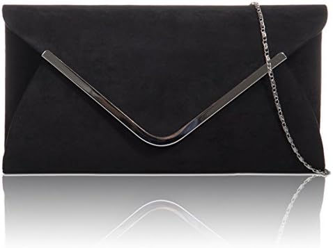 Xardi London New Envelope Faux Suede Leather Women Clutch Baguette Ladies Evening Prom Bags