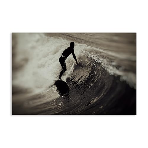 Stupell Industries Surfer's Wave Splash Canvas Wall Art design by Norm Stelfox,…