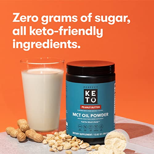 Perfect Keto MCT Oil Powder, Medium Chain Triglycerides, Ketogenic NonDairy Coffee Creamer and