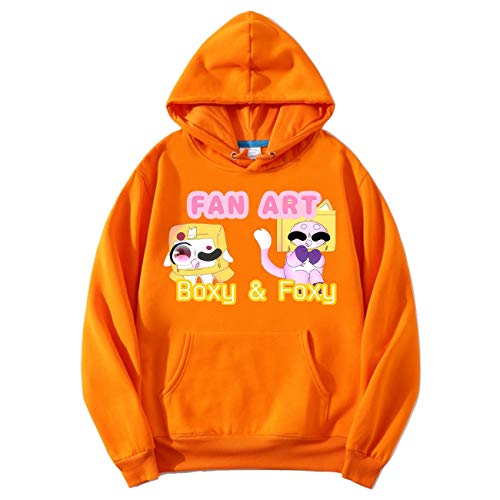 Lanky Box Boxy Cosplay Hoodie - Yellow Long Sleeve Boys Hooded Sweatshirt With Character Design